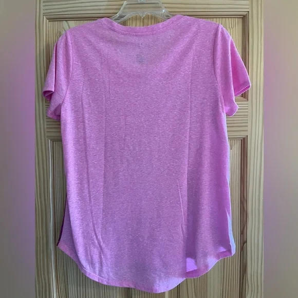 St. John’s Bay Pink and Purple flowered print short sleeve shirt Size‎ Medium - Picture 2 of 5